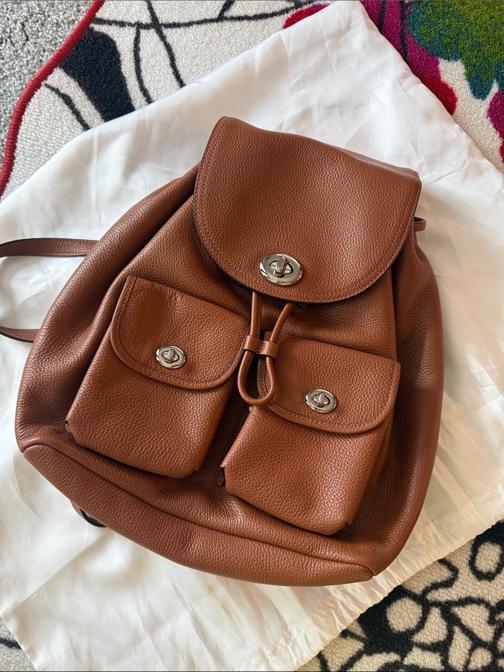 Coach Brown Leather Backpack - Classic Casual Style